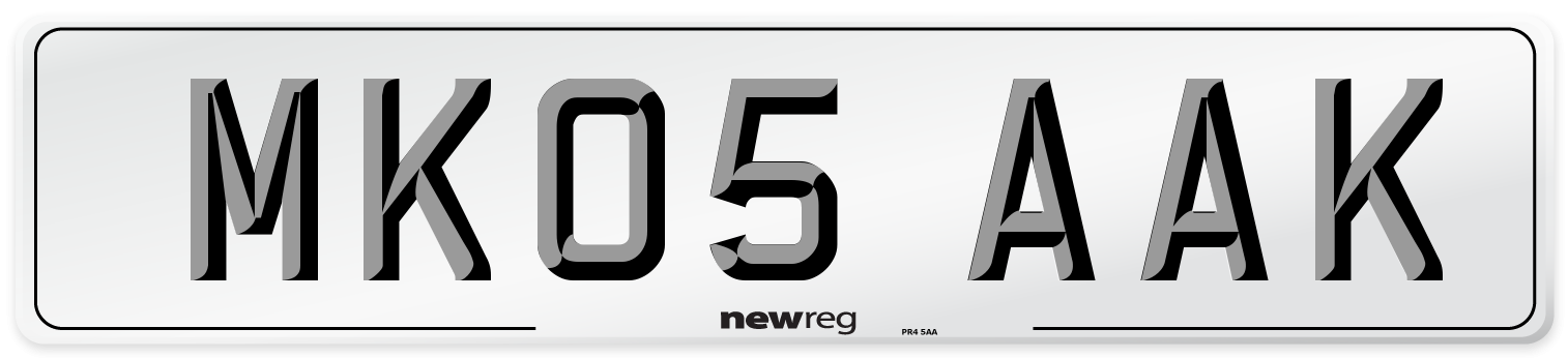 MK05 AAK Number Plate from New Reg